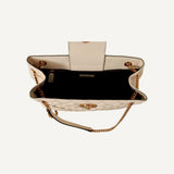Versace Quilted Ivory La Medusa Chain Strap Tote Bag