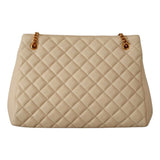 Versace Quilted Ivory La Medusa Chain Strap Tote Bag