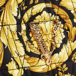 Versace Virtus Barocco Print Quilted Black and Gold Silk Shoulder Bag